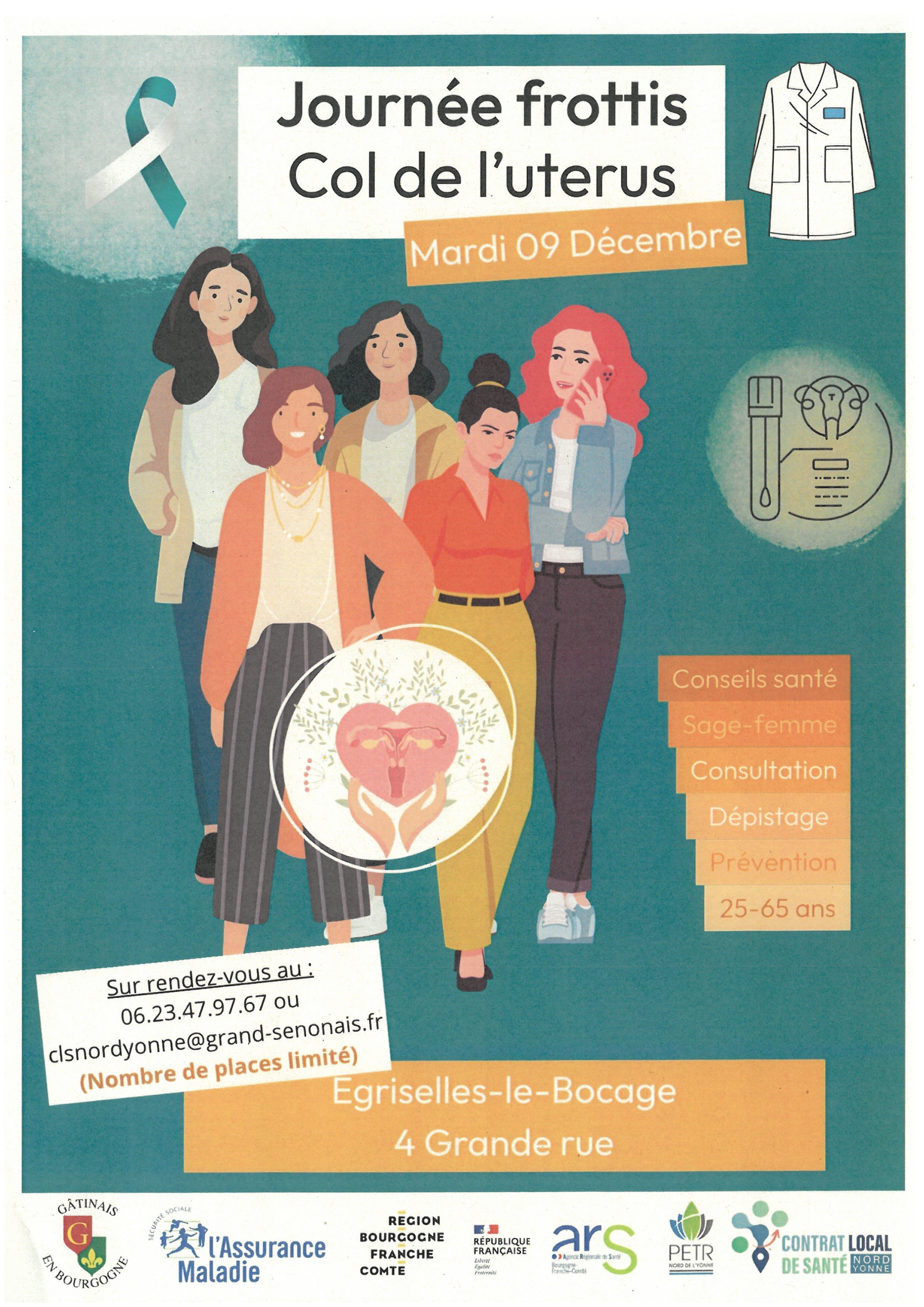 Journée frottis Col de l'utérus le 09/12/2025 à Egriselles le Bocage