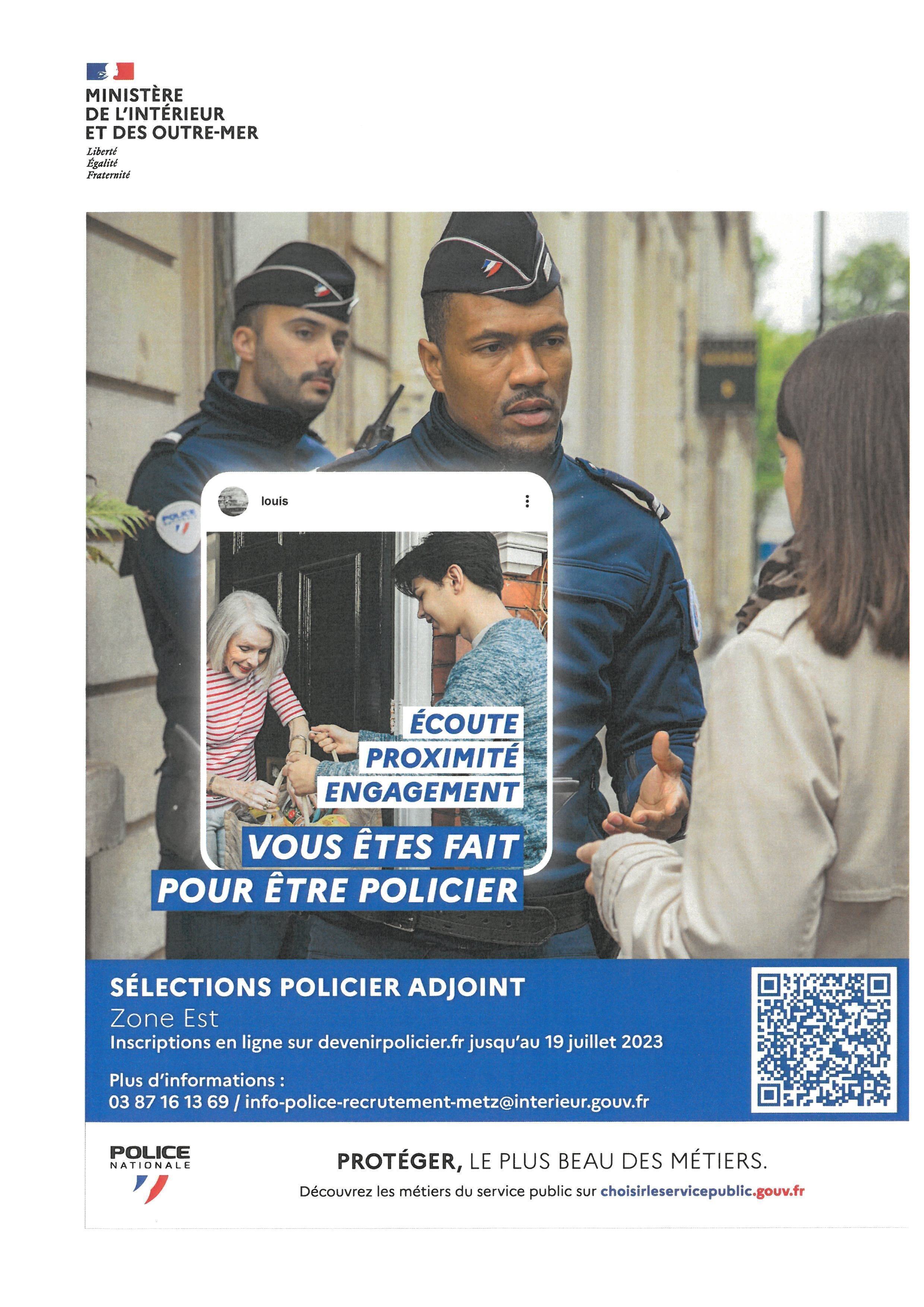RECRUTEMENT POLICIER ADJOINT