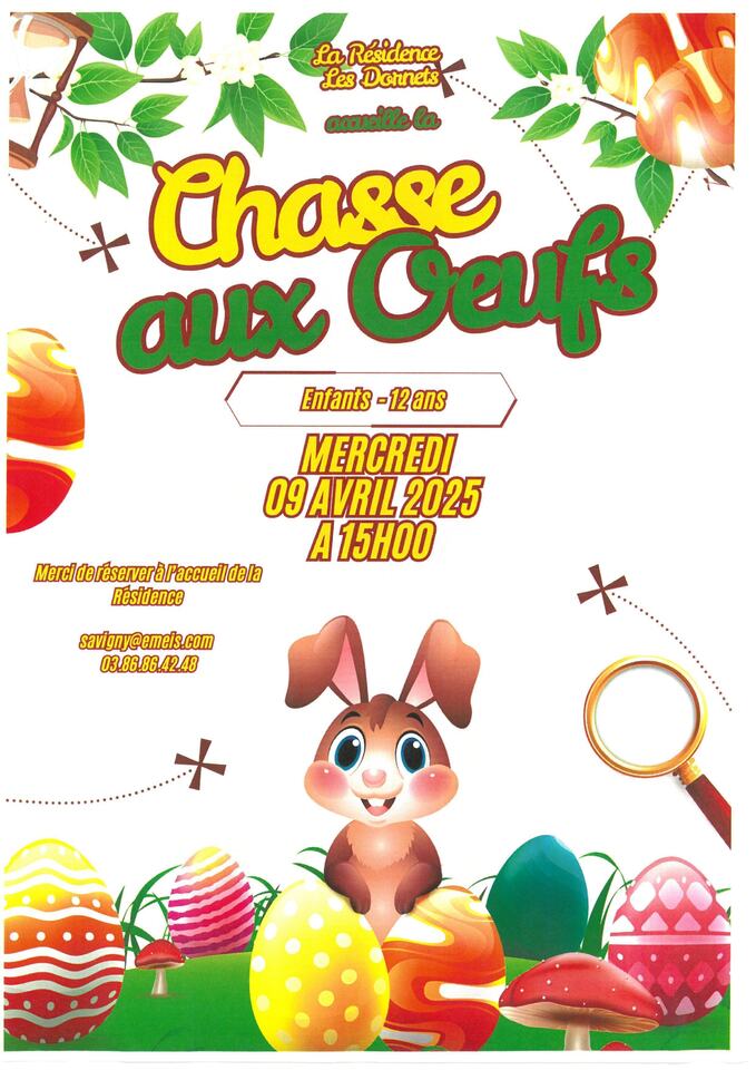 Chasse aux oeufs Résidence des Dornets le 9/04/2025