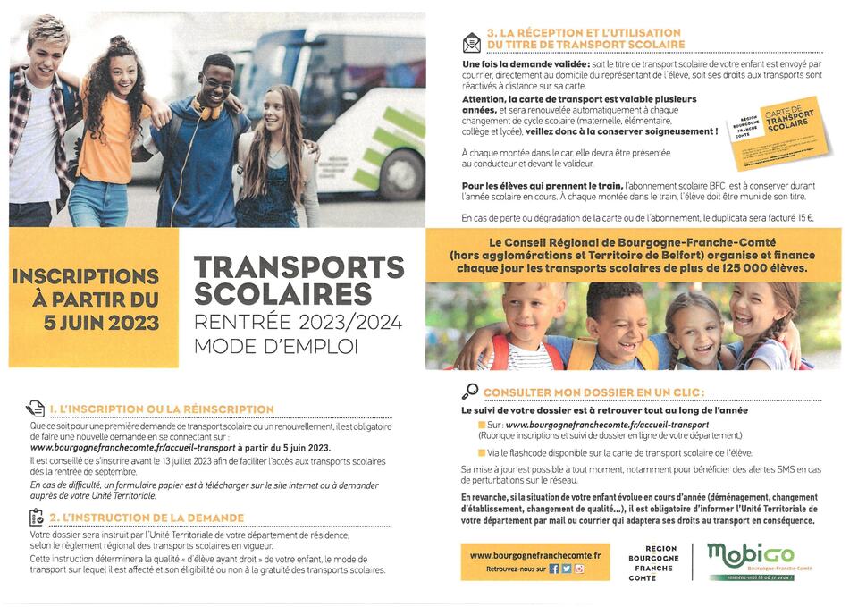 inscription transport scolaire